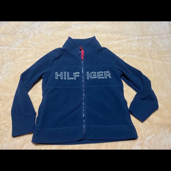 Tommy Hilfiger Sport Fleece Zip Jacket Navy Red - Picture 1 of 8
